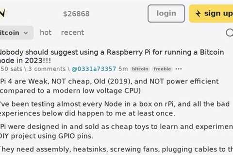 Nobody should suggest using a Raspberry Pi for running a Bitcoin node in 2023!!! \ stacker news..